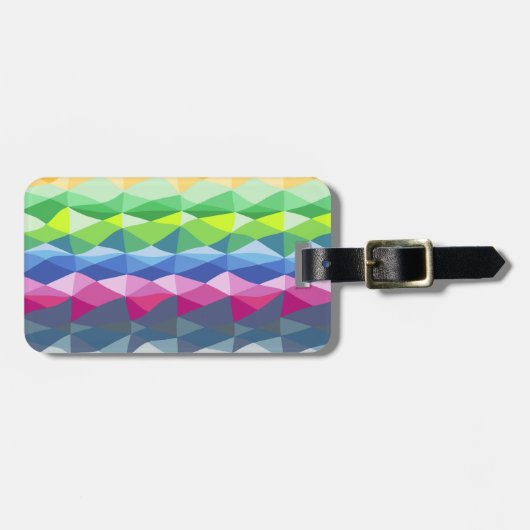 Abstract patroon voor geometrische regenboogstaafp bagagelabel (Voorkant horizontaal)