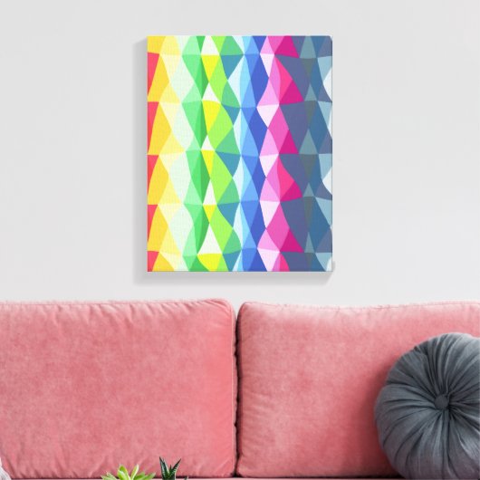 Abstract patroon voor geometrische regenboogstaafp canvas afdruk (Insitu (Woonkamer))