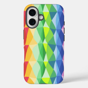 Abstract patroon voor geometrische regenboogstaafp iPhone 16 hoesje
