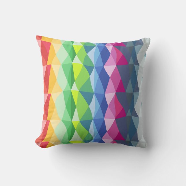 Abstract patroon voor geometrische regenboogstaafp kussen (Voorkant)