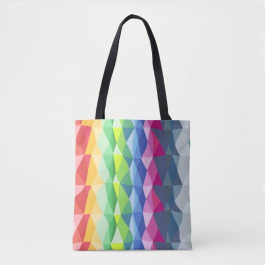 Abstract patroon voor geometrische regenboogstaafp tote bag (Voorkant)