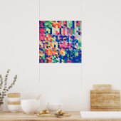 Abstract patroon voor geometrische Waterverf Poster (Keuken)