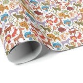 Abstract patroon voor kinderen en dieren cadeaupapier (Rol Hoek)