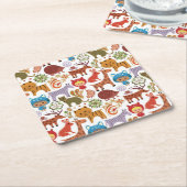 Abstract patroon voor kinderen en dieren kartonnen onderzetters (Schuin)
