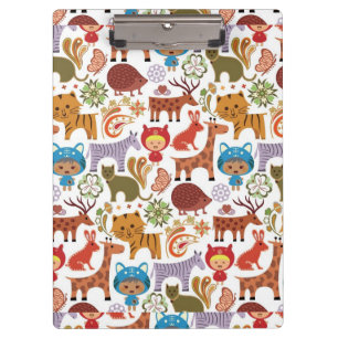 Abstract patroon voor kinderen en dieren klembord