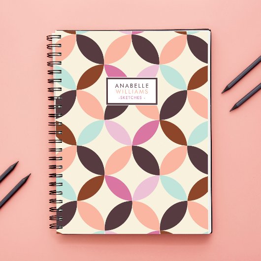 Abstract patroon voor kleurrijke cirkels notitieboek