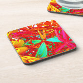 Abstract patroon voor levendige kleuren bier onderzetter (Linkerzijde)