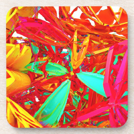 Abstract patroon voor levendige kleuren bier onderzetter (Voorkant)