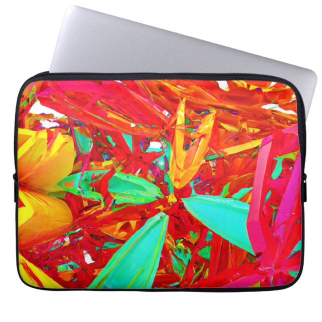Abstract patroon voor levendige kleuren laptop sleeve (Voorkant)