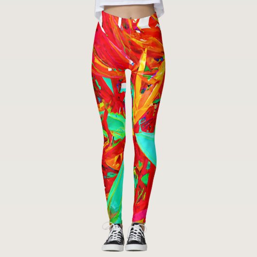 Abstract patroon voor levendige kleuren leggings (Voorkant)