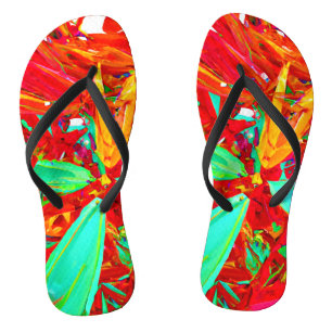 Abstract patroon voor levendige kleuren teenslippers