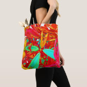 Abstract patroon voor levendige kleuren tote bag (Dichtbij)