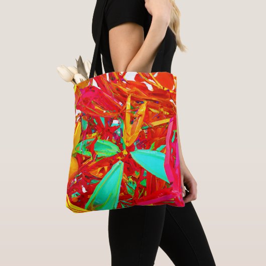 Abstract patroon voor levendige kleuren tote bag (Dichtbij)