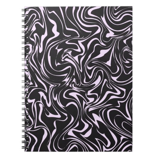 Abstract patroon voor zwart en roze marmer notitieboek (Voorkant)