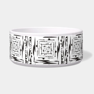 Abstract patroon voor zwart-wit vierkant voerbakje