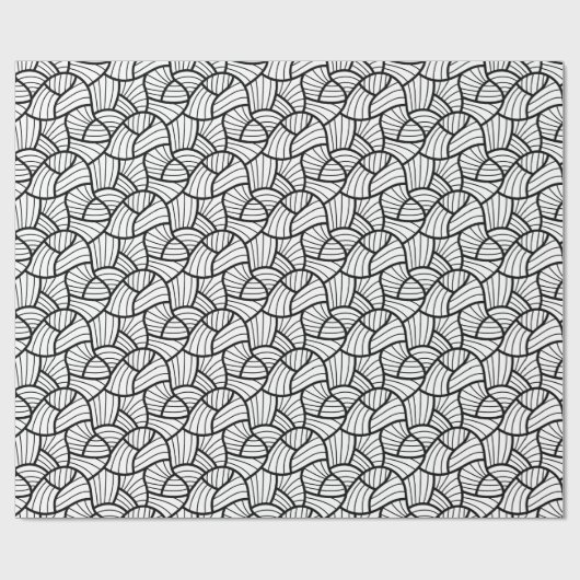 Abstract patroon voor zwarte en witte zwepen cadeaupapier (Vlak)