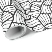 Abstract patroon voor zwarte en witte zwepen cadeaupapier (Rol Hoek)