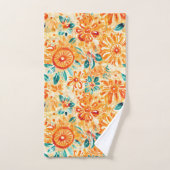 Abstract Patroon Zonnig Sinaasappel Douchegordijn Bad Handdoek (Handdoek)