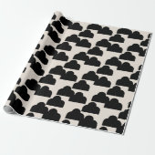 Abstract patroon zwart en crème cadeaupapier (Uitgerold)