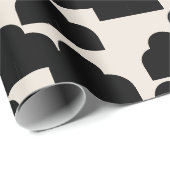 Abstract patroon zwart en crème cadeaupapier (Rol Hoek)