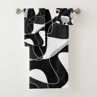 Abstract patroon - zwart en grijs. bad handdoek