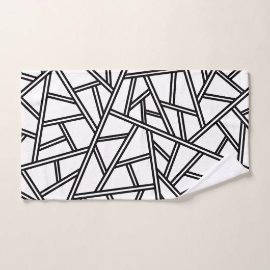Abstract patroon - zwart-wit bad handdoek (Handdoek)