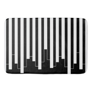 Abstract patroon - zwart-wit badmat