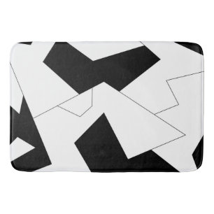 Abstract patroon - zwart-wit badmat