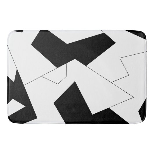 Abstract patroon - zwart-wit badmat (Voorkant)
