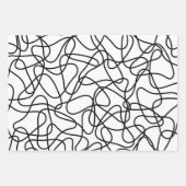 Abstract patroon - zwart-wit inpakpapier vel (Voorkant 3)