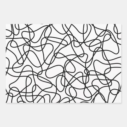 Abstract patroon - zwart-wit inpakpapier vel (Voorkant 3)