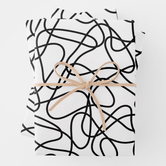 Abstract patroon - zwart-wit inpakpapier vel (In situ)