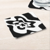 Abstract patroon - zwart-wit kartonnen onderzetters (Schuin)