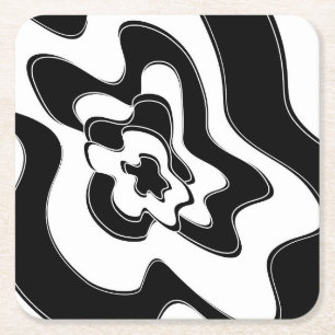 Abstract patroon - zwart-wit kartonnen onderzetters