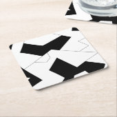 Abstract patroon - zwart-wit kartonnen onderzetters (Schuin)