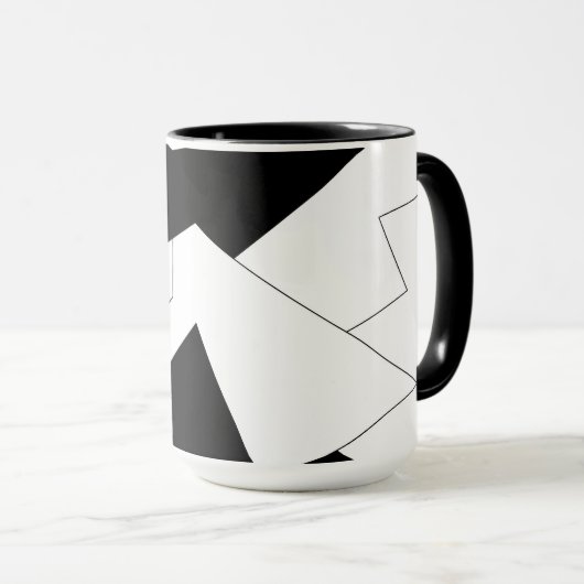 Abstract patroon - zwart-wit mok (Voorkant rechts)