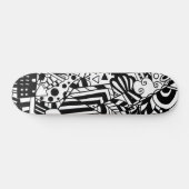 Abstract patroon zwart-wit persoonlijk skateboard (Horizontaal)
