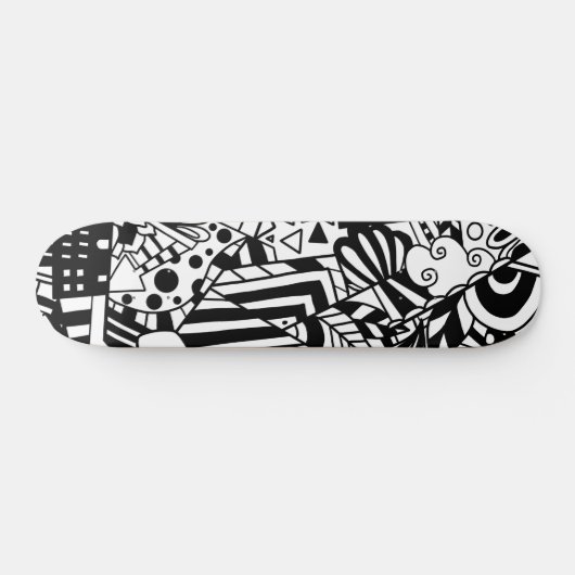 Abstract patroon zwart-wit persoonlijk skateboard (Horizontaal)