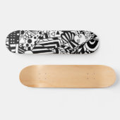 Abstract patroon zwart-wit persoonlijk skateboard (Horizontaal)