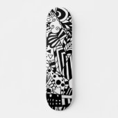 Abstract patroon zwart-wit persoonlijk skateboard (Voorkant)