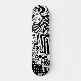 Abstract patroon zwart-wit persoonlijk skateboard