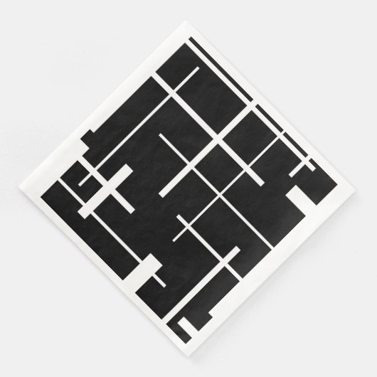 Abstract patroon - zwart-wit servet (Hoek)