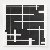 Abstract patroon - zwart-wit servet (Voorkant)