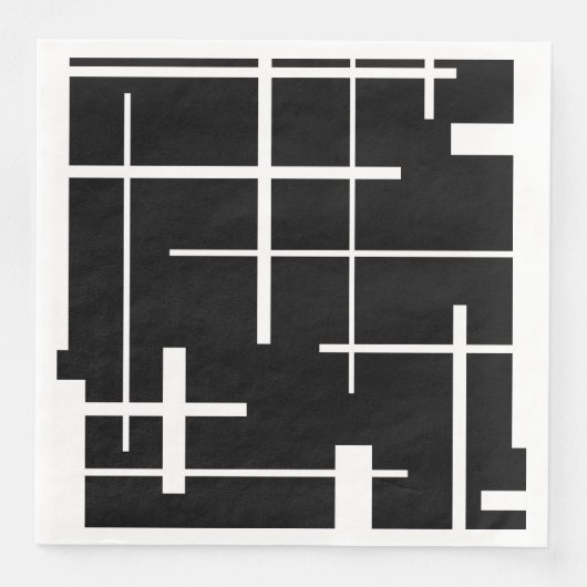 Abstract patroon - zwart-wit servet (Voorkant)