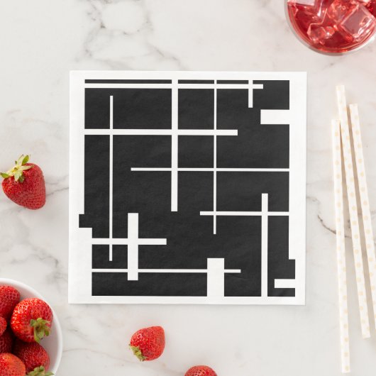 Abstract patroon - zwart-wit servet (Insitu)