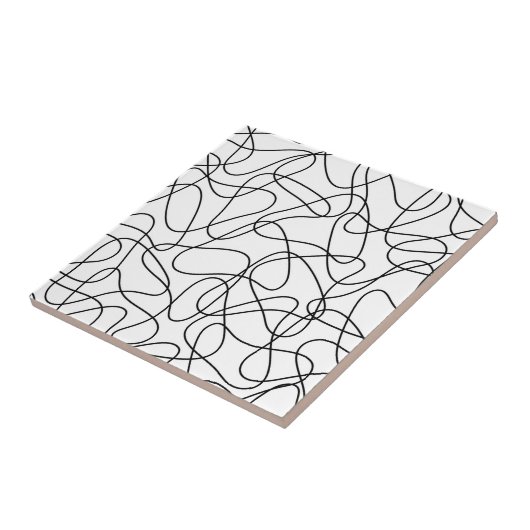 Abstract patroon - zwart-wit. tegeltje (Zijkant)