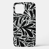 Abstract patroon zwarte en witte bladeren Case-Mate iPhone case (Achterkant)