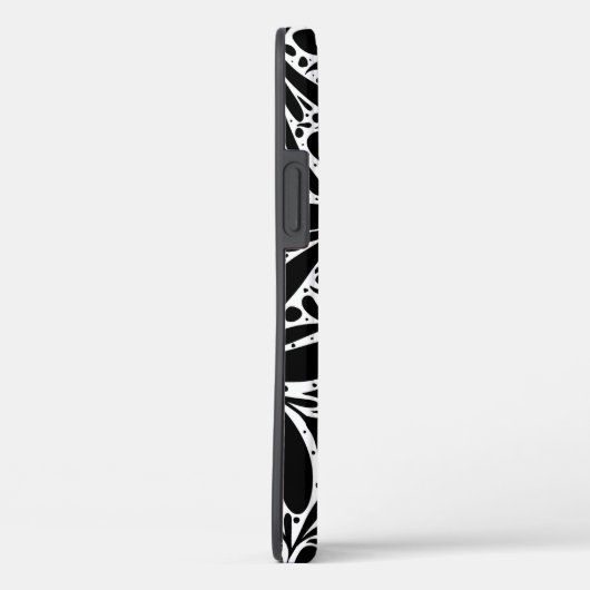 Abstract patroon zwarte en witte bladeren Case-Mate iPhone case (Achterkant / Rechts)