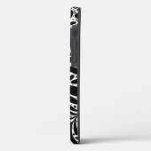 Abstract patroon zwarte en witte bladeren Case-Mate iPhone case (Achterkant / Links)