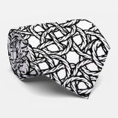 Abstract patroon zwarte en witte touwontwerpnek stropdas (Opgerold)